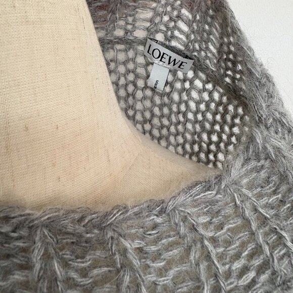 NWOT! Loewe Women's Gray Anagram Melange Mohair Sweater - Picture 8 of 14